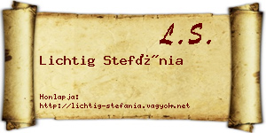 Lichtig Stefánia névjegykártya